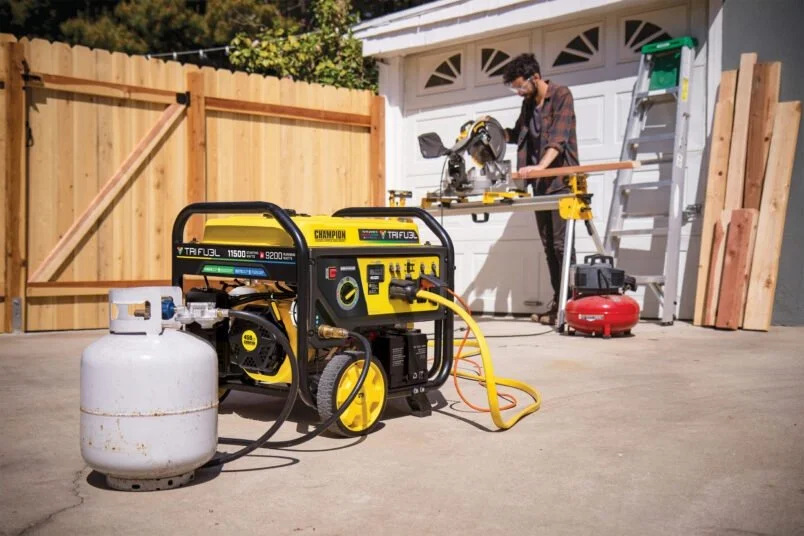 1-122-1.webp Champion 11,500/9,200-Watt Tri-Fuel Home Backup Portable Generators. - Image 1