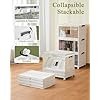 OlarHike 144QT Lockable Storage Bins with Lids – Folding Storage Cabinet with Doors and Wheels, Collapsible Plastic Box for Closets, Office, Stackable Organizer and Containers, Gifts, 3 Pack Cubes - Image 3