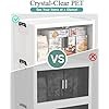 OlarHike 144QT Lockable Storage Bins with Lids – Folding Storage Cabinet with Doors and Wheels, Collapsible Plastic Box for Closets, Office, Stackable Organizer and Containers, Gifts, 3 Pack Cubes - Image 4