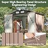 Aoxun 6.2×4 FT Shed Outdoor Storage Shed with Lockable Doors & Slooping Roof Metal Garden Tool Shed for Backyard, Patio, Poolside (Brown) - Image 2
