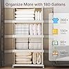 UAMFURI Stackable Storage Bins with Lids, 720QT Closet Organizers and Storage with Doors and Wheels, Extra Large Storage Cabinet, Collapsible Plastic Drawers for Bedroom Dorm Office Garage - Image 5