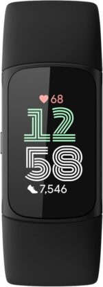 Fitbit Charge 6 Fitness Tracker with Google apps, Heart Rate on Exercise Equipment, 6-Months Premium Membership Included, GPS, Health Tools and More, Obsidian/Black, One Size (S & L Bands Included) - Image 5