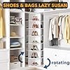 SpaceAid 7 Tier Rotating Shoe Rack Tower, Spinning Shoe Display Lazy Susan, Revolving 360 Shoe Rack Storage Round Carousel, Vertical Handbag Rotate Shoes Closet Organization (7-Tier White) - Image 3