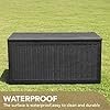 Devoko 100 Gallon Waterproof Large Resin Deck Box Indoor Outdoor Lockable Storage Container for Patio Furniture Cushions Garden Tools (100 Gallon, Black) - Image 3