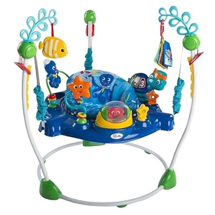 613lGFZ93xL._SX425_.jpg Baby Einstein Neptune’s Ocean Discovery Activity Baby Jumper Activity Center, Ages 6 Months +, Max Weight 25 lbs., Unisex - Image 1