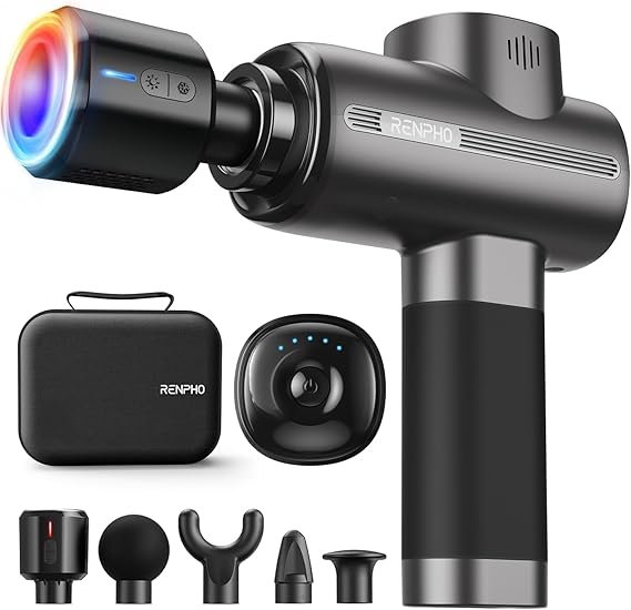 61AL9SsJI9L._AC_SX569_.jpg RENPHO Active Thermacool Massage Gun Deep Tissue with Heat and Cold, Mothers Day Gifts, FSA Eligible, Back Massager for Muscle Relief, HSA, Percussion Body Masajeador for Men Women Athletes, Portable - Image 1