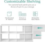 Best Choice Products 8-Cube Storage Organizer, 11in Shelf Opening, Bookcase, Display Shelf, Customizable w/ 3 Removable Back Panels – White - Image 2