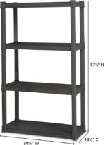 Sterilite 2-Pack 4 Shelf Unit, Heavy-Duty Shelving Storage and Utility Rack – Standing Plastic Organizer Shelves for Kitchen, Bathroom, and Garage - Image 4