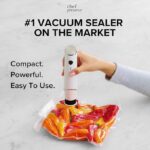 Chef Preserve Compact Vacuum Sealer for Food (Vacuum Sealer Machine + 30 Reusable Vacuum Bags) Powerful Handheld Vacuum Sealer Machine, Seal Meal Saver, Portable Food Sealer - Image 5