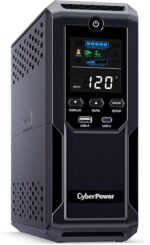 CyberPower CP1500AVRLCD3 Intelligent LCD UPS System, 1500VA/900W, 12 Outlets, 2 USB Ports, AVR, Mini Tower, Black - Image 3