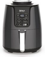 Ninja Air Fryer | 4 QT Capacity | 4-in-1 Roast, Crisp, Roast, Reheats, & Dehydrates | Dishwasher Safe Parts | 105°F-400°F | Includes 20 Easy & Healthy Recipes | 1550 watt | Grey | AF101