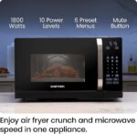 Chefman MicroCrisp Countertop Microwave Oven and Convection Oven, with Integrated Crisper, Guided Touchscreen Interface, 10 Power Levels, Mute Function, and Eco Mode, 1800W and 0.8 Cu. Ft. – Black - Image 5