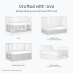 Delta Children Essex 4-in-1 Convertible Baby Crib, Bianca White with Natural Legs - Image 3