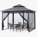 ABCCANOPY Gazebos for Patios 10×10 – Outdoor Steel Frame Gazebo with Mosquito Netting for Lawn Backyard Garden Deck (Dark Gray) - Image 4