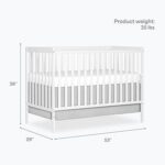 Delta Children Essex 4-in-1 Convertible Baby Crib, Bianca White with Natural Legs - Image 2