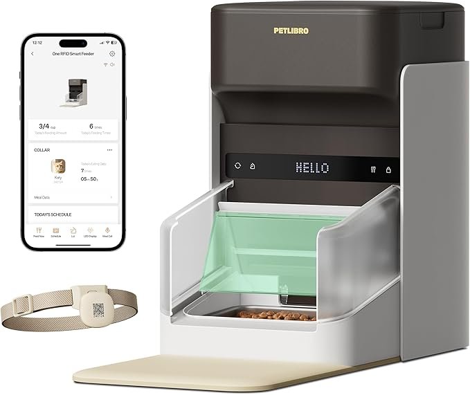 71MoJa39irL._AC_SX679_.jpg PETLIBRO RFID Automatic Cat Feeder, Collar Tag-Activated Personalized Meals, 5G&2.4G Wi-Fi Programmable Cat Food Dispenser with Cats Recognition & Diet Tracking for Multi-Pet Homes and Different Diets - Image 1