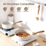 SENSARTE Nonstick Ceramic Cookware Set, 13-Piece Non-toxic Pots and Pans Set, Healthy Kitchen Cooking Set with Stay-Cool Handles, Silicone Tools and Pot Protectors, PFAS Free - Image 4
