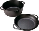 Lodge Cast Iron Double Dutch Oven – Pre-Seasoned 2-in-1 Cast Iron Cookware – Pot & Skillet Combo – Even Heat Retention – Oven-Safe, Versatile Pot – 5 Quart - Image 5