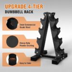 Fitvids Rubber Coated Hex Dumbbell Set with Storage Rack, 100/150/200/550 LB Hand Weight Set with Anti-Slip Grip for Home Gym - Image 2