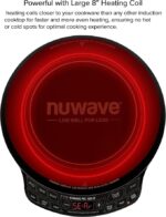 Nuwave Precision Induction Cooktop Gold, 12” Shatter-Proof Ceramic Glass Surface, Large 8” Heating Coil, Portable, 51Temp Settings 100°F to 575°F, 3 Wattage Settings 600, 900, and 1500 Watts - Image 4