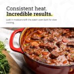 Lodge Essential Enamel Cast Iron Dutch Oven – Perfect for Bread Baking, Braising, Marinating & Slow Cooking – Features Moisture-Sealing Lid & Dual Handles – Kitchen Essentials – 6 Quarts – Island Spice Red - Image 3