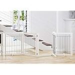 PAWLAND Extra Wide Dog gate for The House, Doorway, Stairs, Dog Fences Indoor, Freestanding Foldable Wooden Pet Gates for Dogs, Set of Support Feet Included, 96 in Wide 30 in Tall, 4 Panels White - Image 4