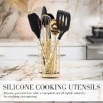 Black and Gold Kitchen Utensils Set – 23-Piece Luxury Kitchen Accessories Includes Gold Measuring Cups, Spoons, Silicone Cooking Utensils and Tools for Baking, Cooking, and Stylish Kitchen Decor - Image 5