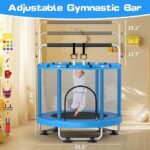 ZCMHAXJ 55″ Trampoline for Kids with Enclosure, 440lbs Capacity Indoor & Outdoor Toddler Trampoline with Adjustable Gymnastics Bar & Toys, for Boys & Girls - Image 3
