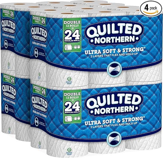 A1o0LHhK1cL._AC_SX569_PIbundle-4TopRight00_SH20_.jpg Quilted Northern Ultra Soft & Strong Toilet Paper, 48 Double Rolls, 48 = 96 Regular Rolls,12 Count (Pack of 4) - Image 1